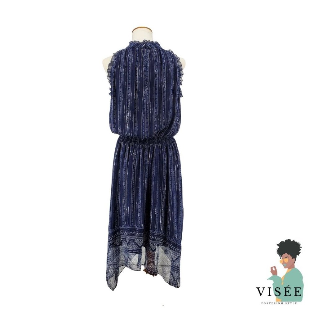 Shoshanna Navy Summer Handkerchief Silk Dress